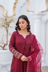 PRET 3PC Embroidered Dress