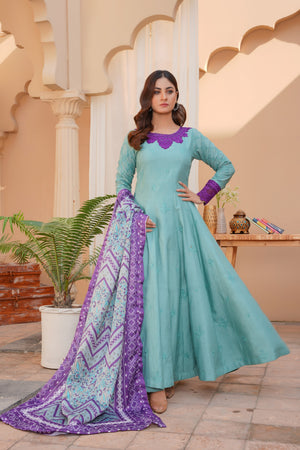 Karandi pret ferozi 3-piece - ready to wear - Threads & Weaves