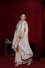 Elegant Beige Viscose Ready-to-Wear 3 Piece Suit