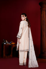 Elegant Beige Viscose Ready-to-Wear 3 Piece Suit
