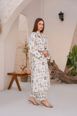 Classic White Intricate Lawn Suit - Ready to Wear 2PC