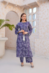 Regal Purple Floral Lawn Suit - Ready to Wear