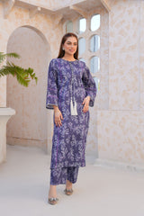 Regal Purple Floral Lawn Suit - Ready to Wear