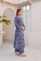 Regal Purple Floral Lawn Suit - Ready to Wear