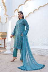 3 Pc Embroidered Lawn Suit