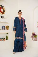 Zinc Embroidered Viscose 3-Piece Pret Suit with Multicolor Dupatta