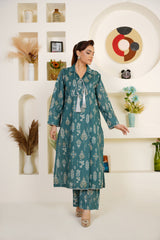 Teal Elegance Lawn Suit - Ready to Wear 2 PC
