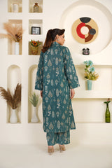 Teal Elegance Lawn Suit - Ready to Wear 2 PC