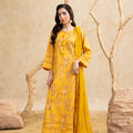 Mustard Yellow 3-Pc's Embroidered Ready to Wear