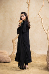 Black 3-Pc's Embroidered Ready to Wear