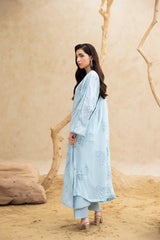 Aqua Chikankari 3-Pc's Embroidered Ready to Wear