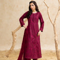 Burgundy 3-Pc's Embroidered Ready to Wear