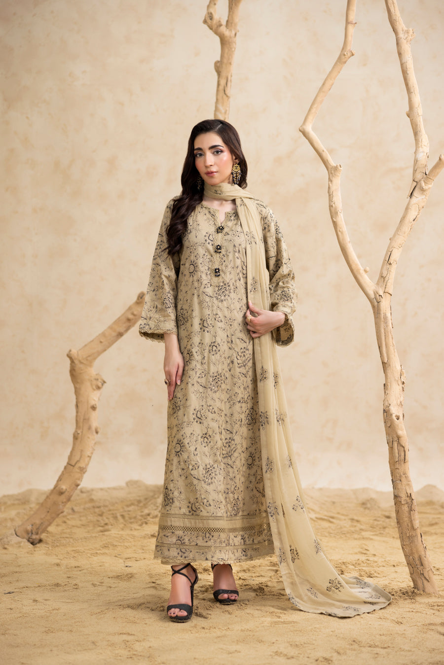 Sapphire Sand 3-Pc's Embroidered Ready to Wear