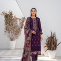 Winter dhanak suit plum purple - unstitched embroidered - Threads & Weaves