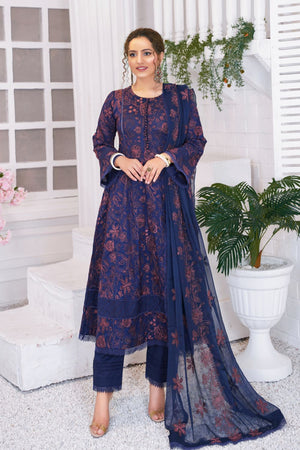 Unstitched embroidered lawn suit L23103 - Threads & Weaves