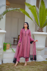 PRET 3PC Embroidered Dress