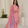 Peach blossom lawn suit 3-piece - ready to wear - Threads & Weaves
