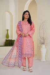 Peach Blossom – Lawn Ready to Wear 3PC