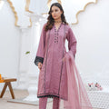 Dusty pink pret embroidered dress 3-piece - ready to wear - Threads & Weaves