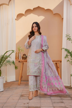 Karandi pret grey 3-piece - ready to wear - Threads & Weaves