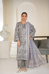 Silver Mist – Embroidered Lawn Ready to Wear 3PC