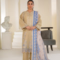 Sapphire sand embroidered lawn suit 3-piece - ready to wear - Threads & Weaves
