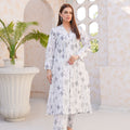 White elegance printed lawn pret 2-piece - ready to wear - Threads & Weaves