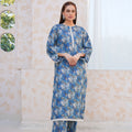 Serene blue floral lawn suit 2-piece - ready to wear - Threads & Weaves