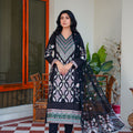 Karandi embroidered dress - unstitched 3-piece suit - Threads & Weaves
