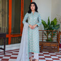 Karandi embroidered dress - unstitched 3-piece suit - Threads & Weaves