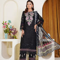 Black embroidered viscose suit - ready to wear - Threads & Weaves