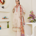 Ivory cream embroidered lawn pret suit - ready to wear - Threads & Weaves