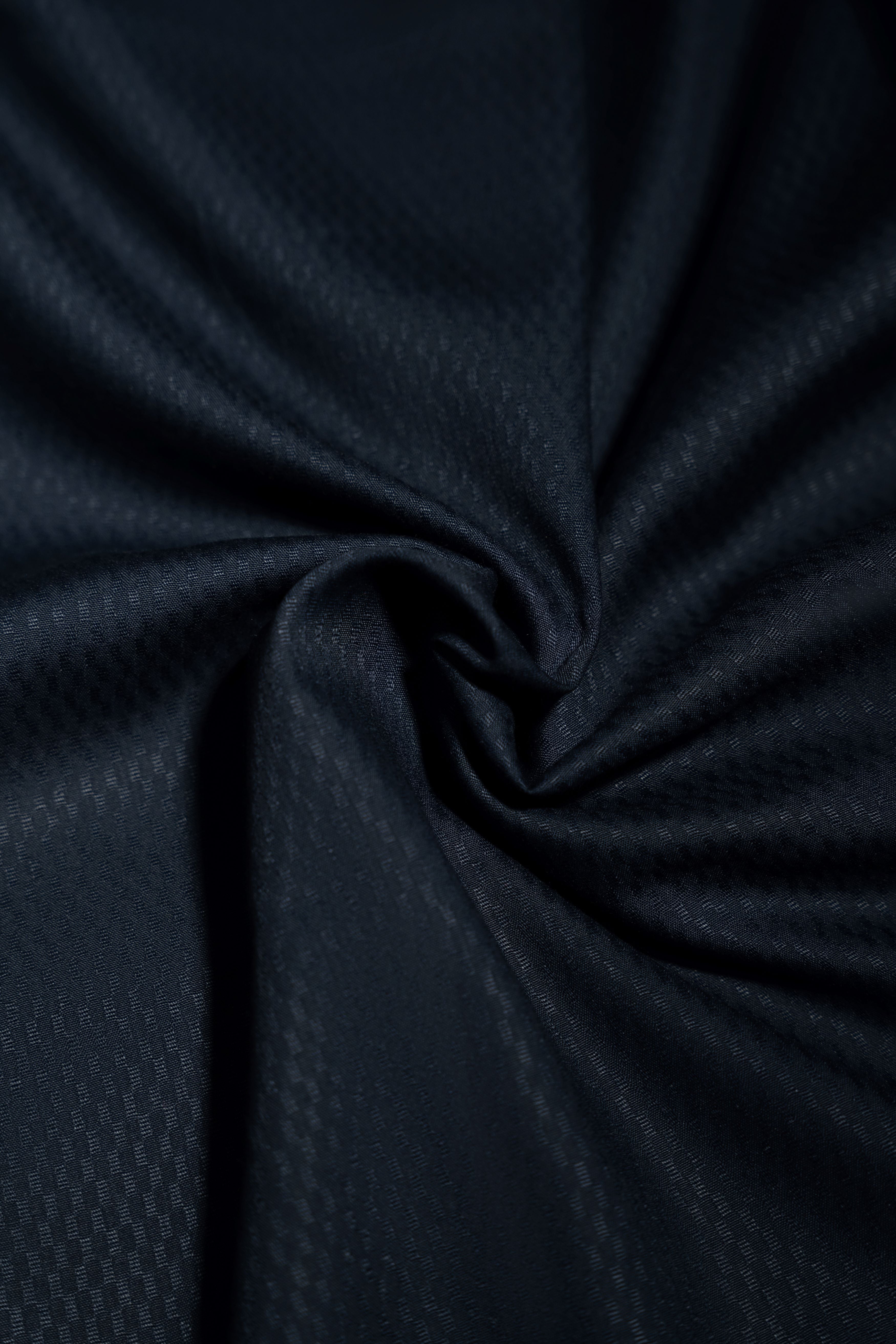 Premium wash and wear PV fabric navy blue - men's unstitched - Threads & Weaves